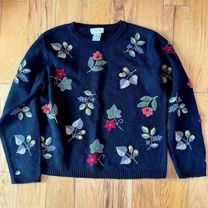 Talbots Floral Linen Blend Sweater – Size S